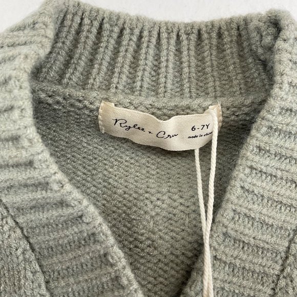 NWT Rylee Cru flounce cardigan mint blue fog sweater 6-7y 8-9 - Picture 5 of 7